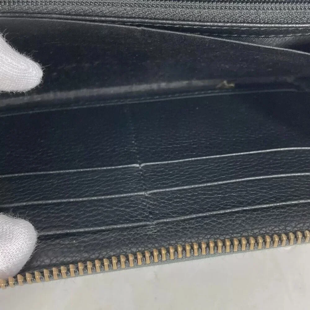 GUCCI logo Long wallet Zip Around Long Wallet Leather Black - Picture 10 of 12